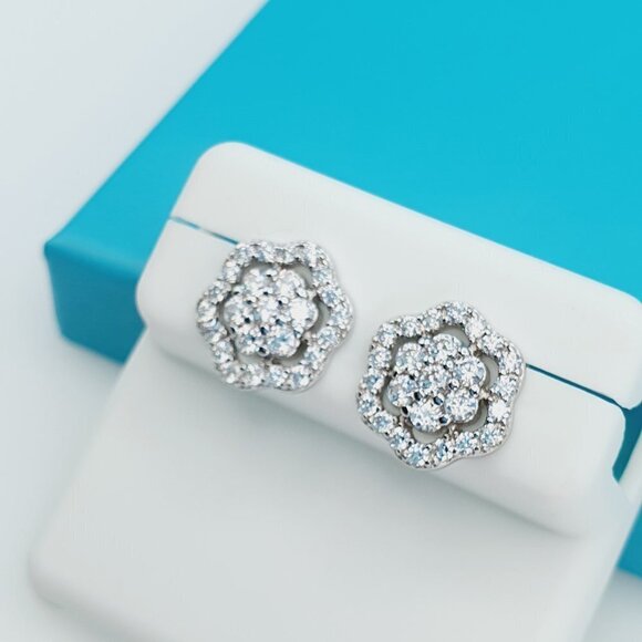 "925 Sterling Silver CZ Beautiful Earrings for Women, 1USPAR4168 - Picture 2 of 11